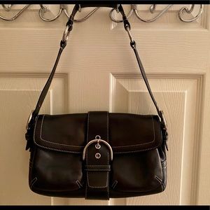 Coach Soho Black Leather Vintage Shoulder Bag